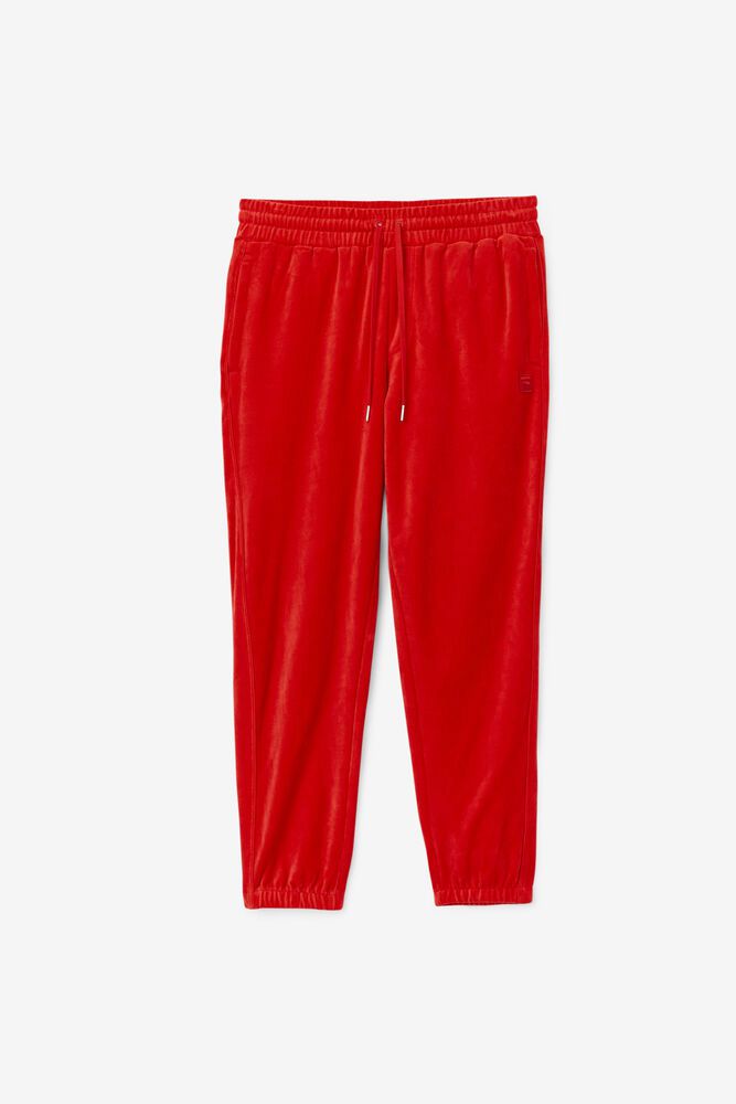 Fila Pants Mens Red Deverall Velour - Ireland 06281-SAWG